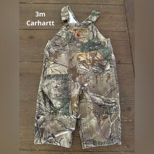 Carhartt camouflage baby overalls . Size 3 months